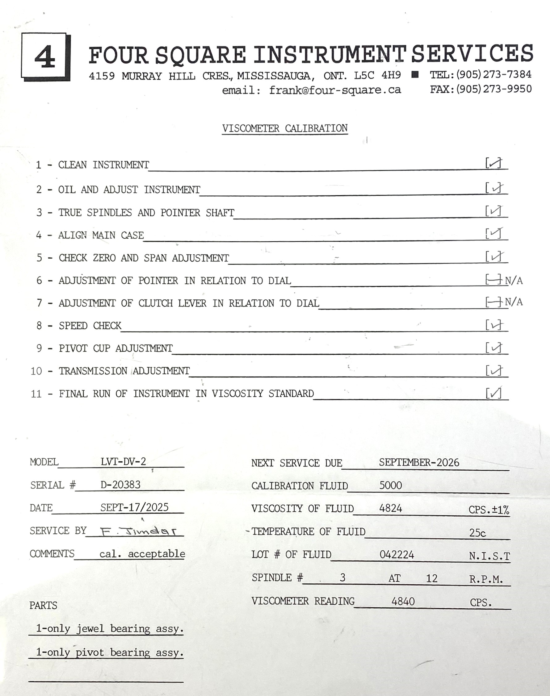 Used Brookfield LV-DV-II Digital Viscometer with Spindles, Stand and Carrying Case