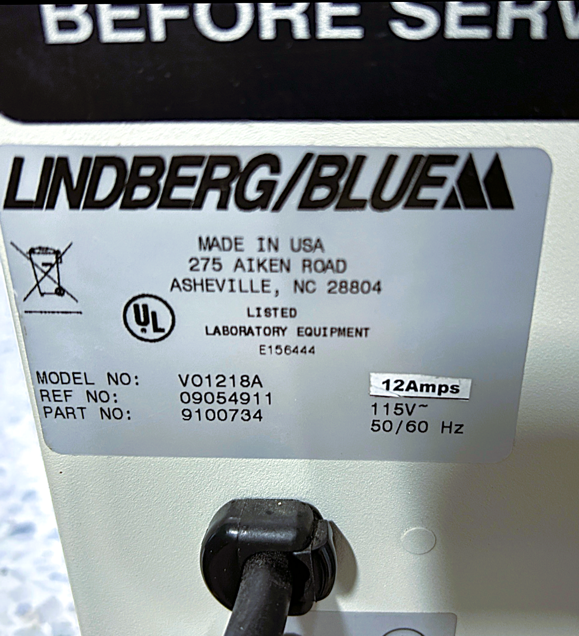 Used Lindberg Blue-M VO1218A Vacuum Oven (1.5 Cu-Ft)