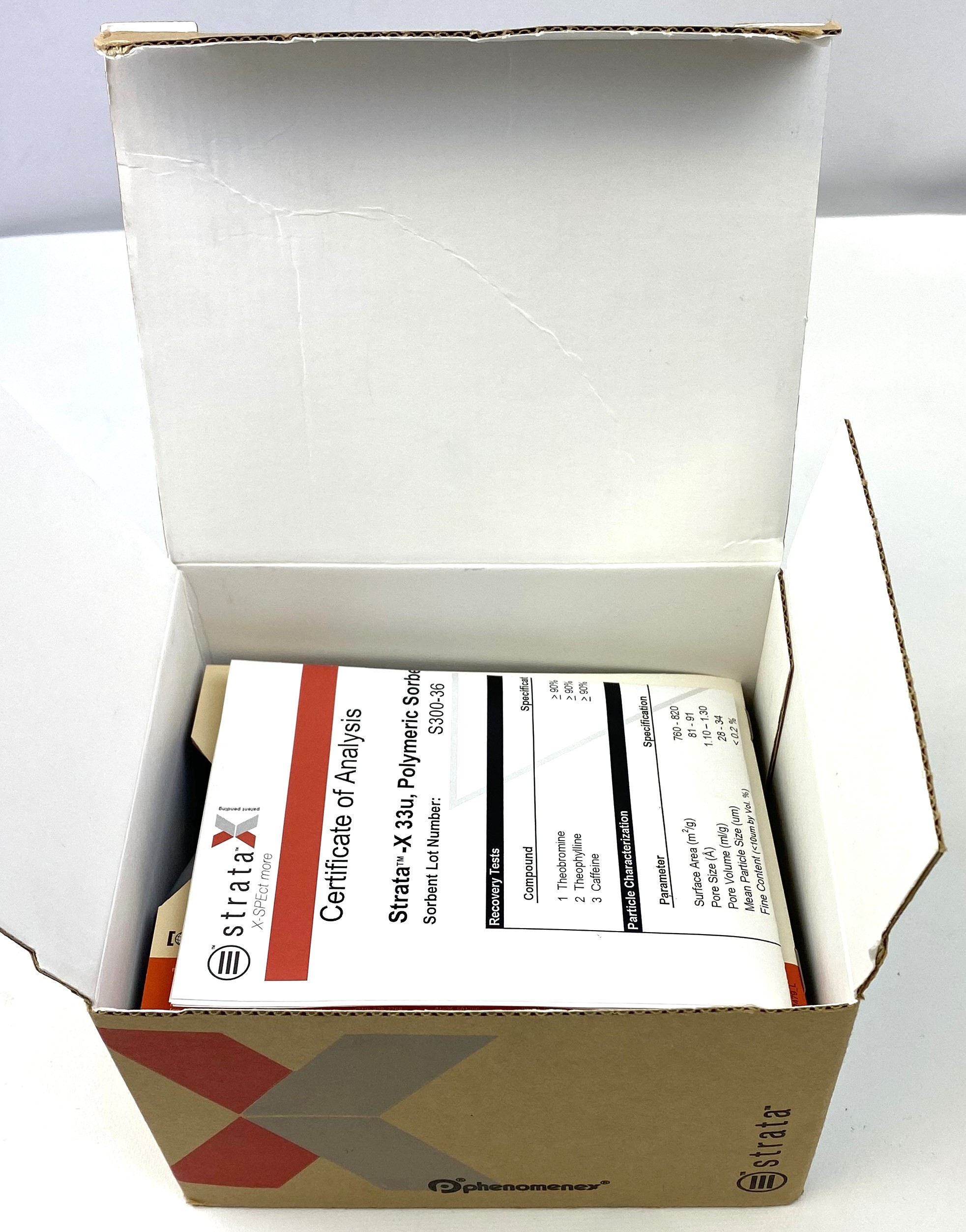 New Open Box Phenomenex Strata-X (8B-S100-UBJ) 33µm Polymeric SPE Sorbent (50/Pack)