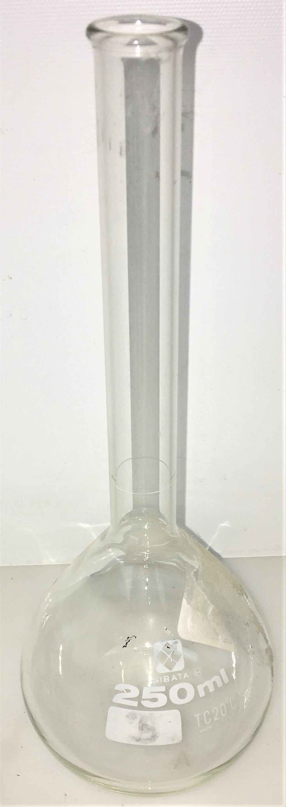 Used Corning/Kimble/Sibata 250mL Class A Volumetric Flask