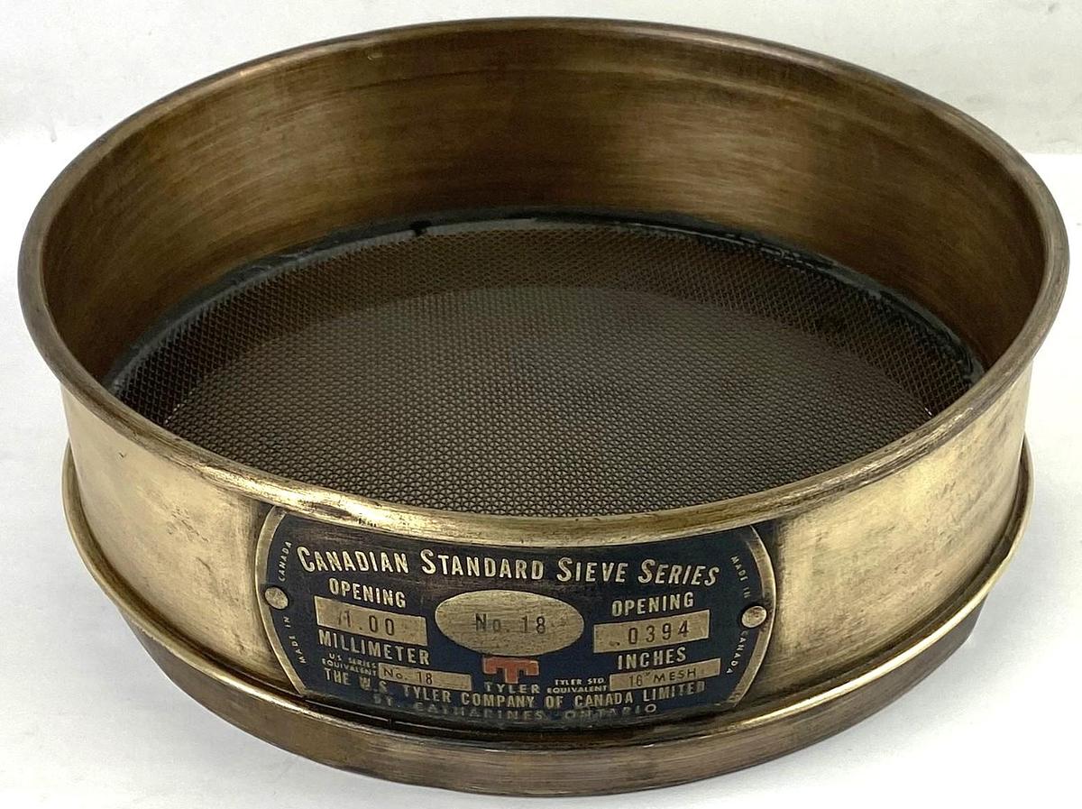 Used Tyler #18 Brass 8" Sieve (1000μm)