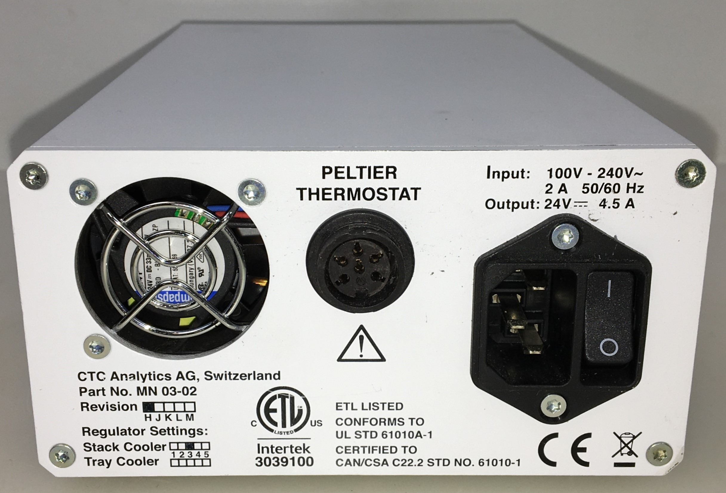 Used CTC Analytics MN 03-02 Peltier Thermostat for PAL Stack Cooler