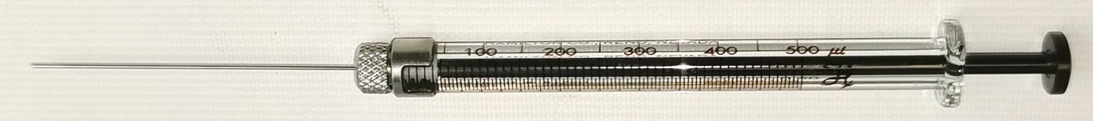 Used Hamilton 81265 Gastight (#1750RNR) 500μL Injection Syringe