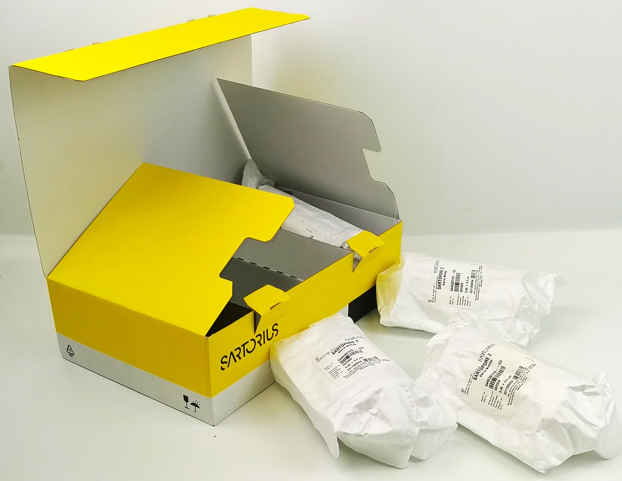 New Open Box Sartorius Sartopore 2 (5445307-H9-00-A) Midicap Filter Cartridges (Pack of 4)