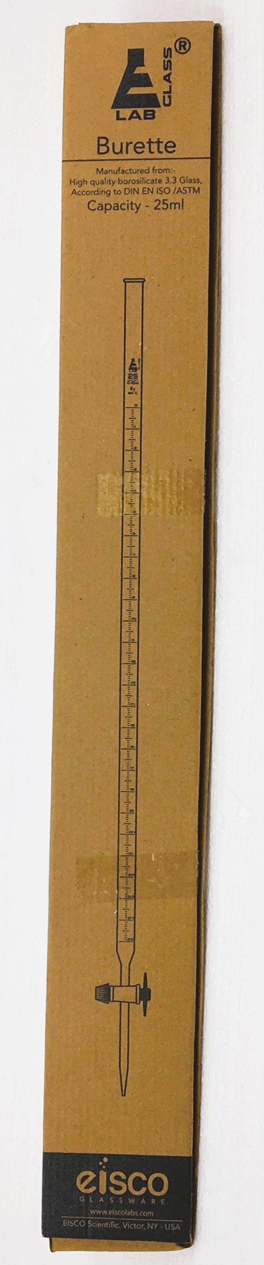 New Open Box Eisco CH0240B Class A 25mL Buret