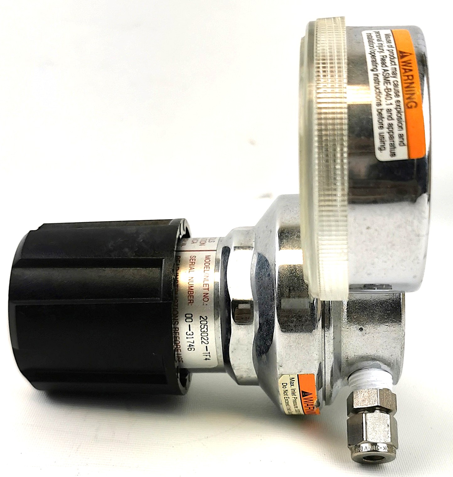 Used Liquid Air 2053022-TF4 Stainless-Steel Pressure-Reducing Regulator