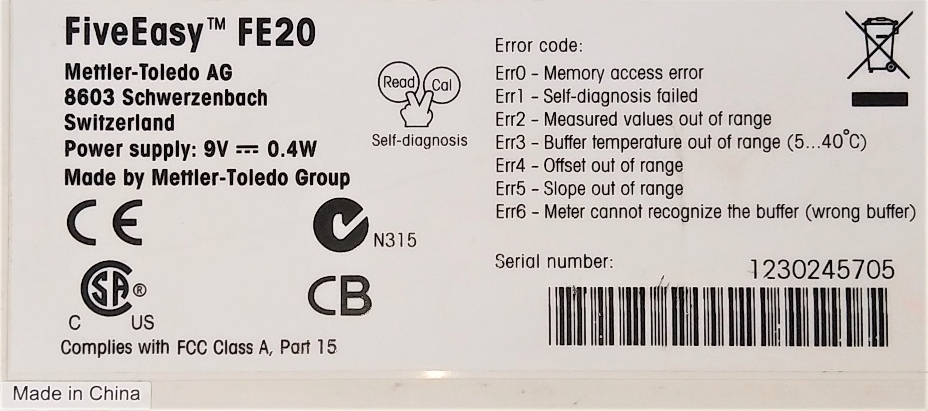 Used Mettler Toledo FiveEasy FE20 pH Meter with Electrode Support