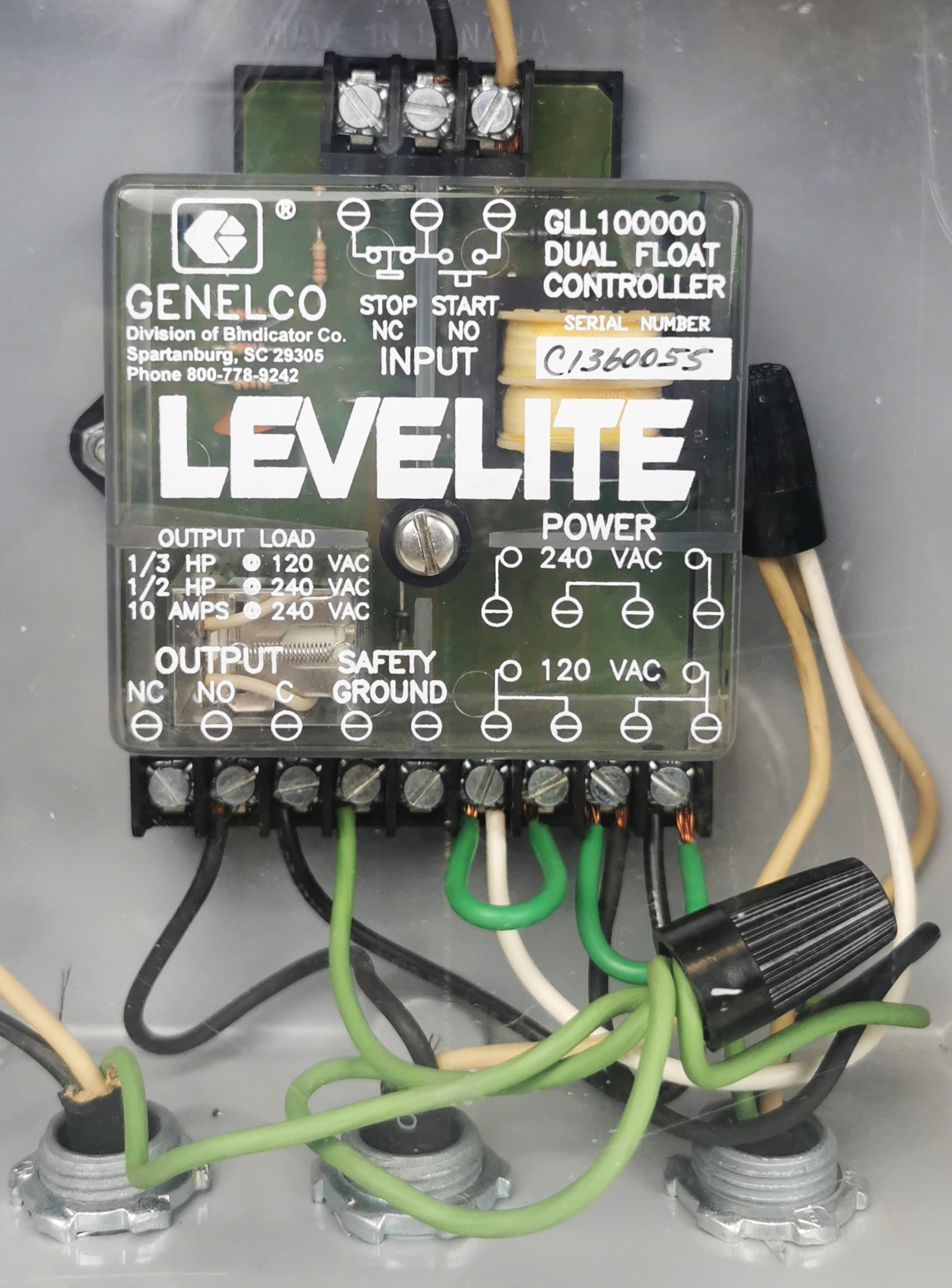Used Levelite GLL100000 Dual Float Controller