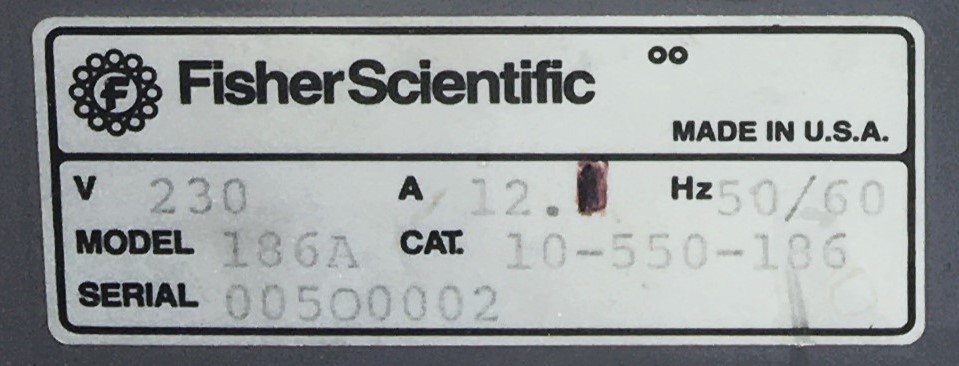 Used Fisher Isotemp 186A Muffle Furnace