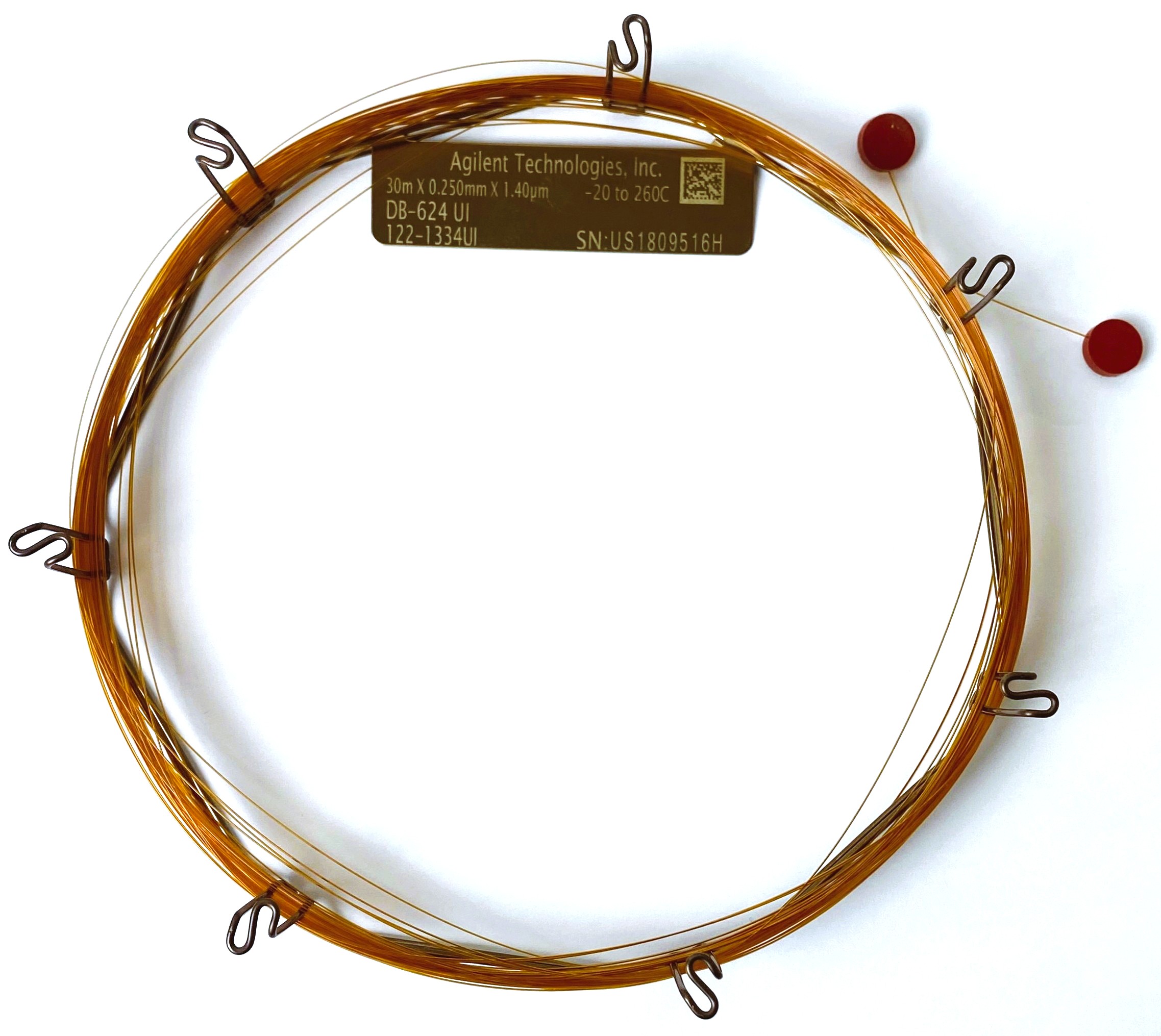 Used Agilent DB-624 UI (122-1334UI) Capillary Column (30M x 0.25mm x 1.40µm)