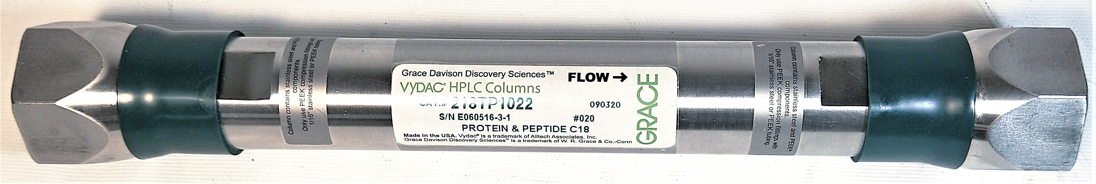Used Vydac 218TP1022 C18 Preparative LC Column (25 cm × 22 mm x 10µm)