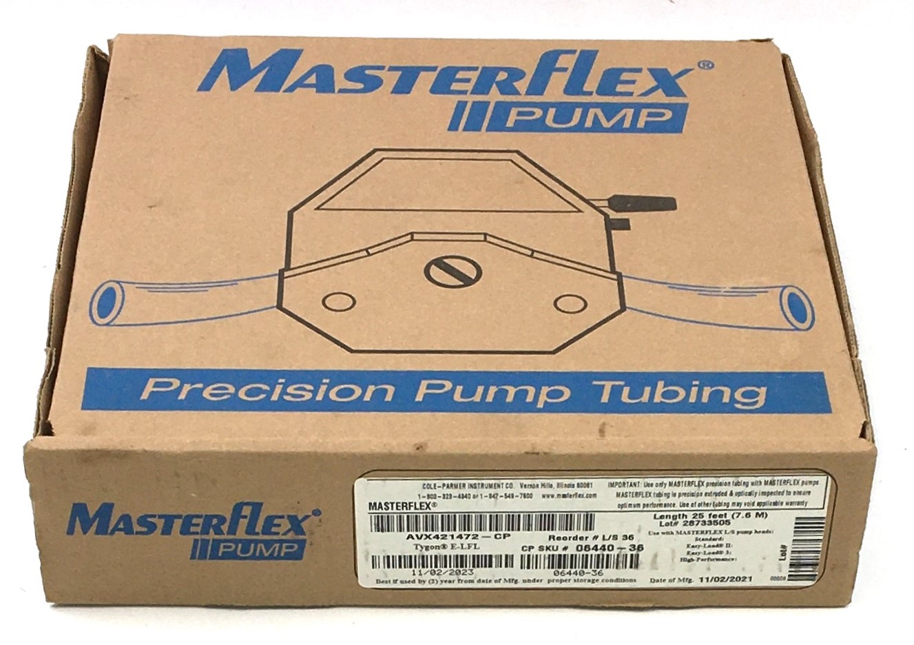 New Open Box Cole-Parmer Masterflex LS-36 Tygon E-LFL Pump Tubing (25ft)