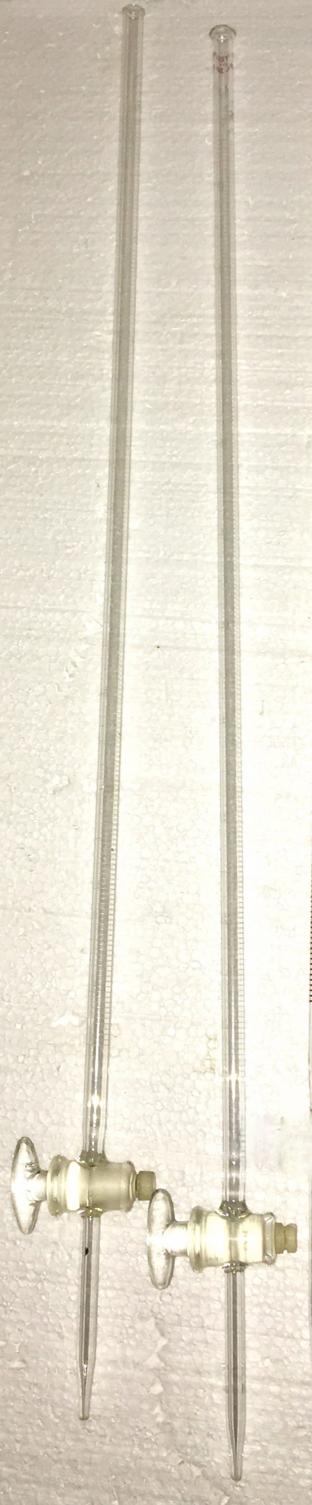Used Kimble EXAX (and Equivalent) Class B 10mL Straight Bore Buret with Glass Stopcock