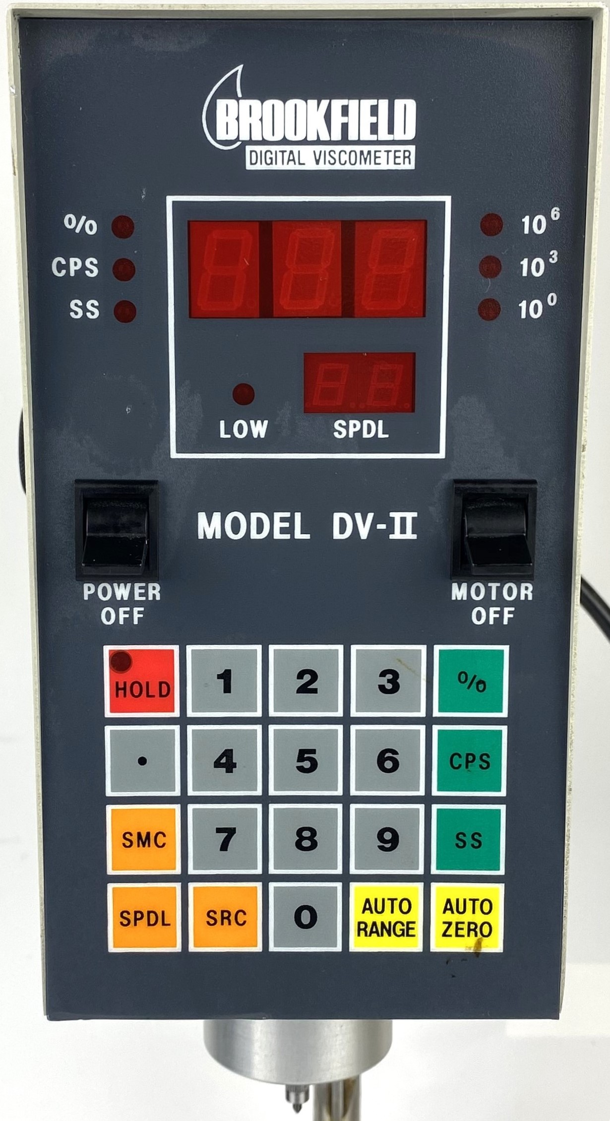 Used Brookfield LV-DV-II Digital Viscometer with Spindles, Stand and Carrying Case