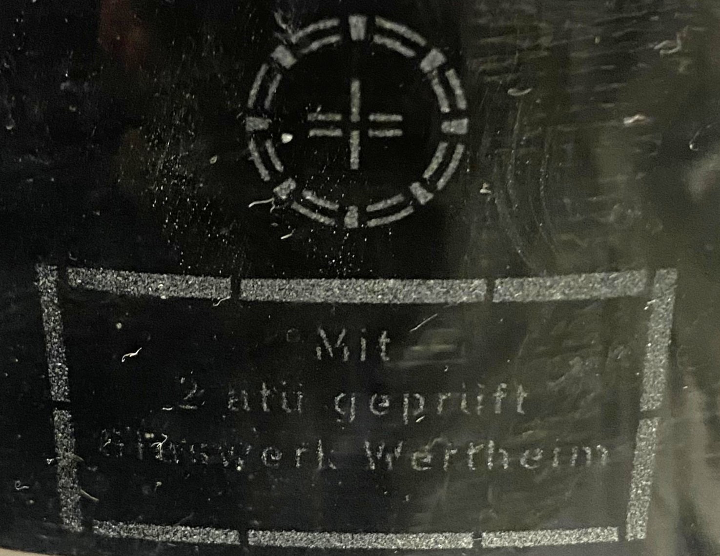 Used Glasswerk Wertheim Glass Desiccator with Support Plate