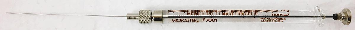 Used Hamilton 80100 Microliter (#7001N) 1μL Injection Syringe with Knurled Hub