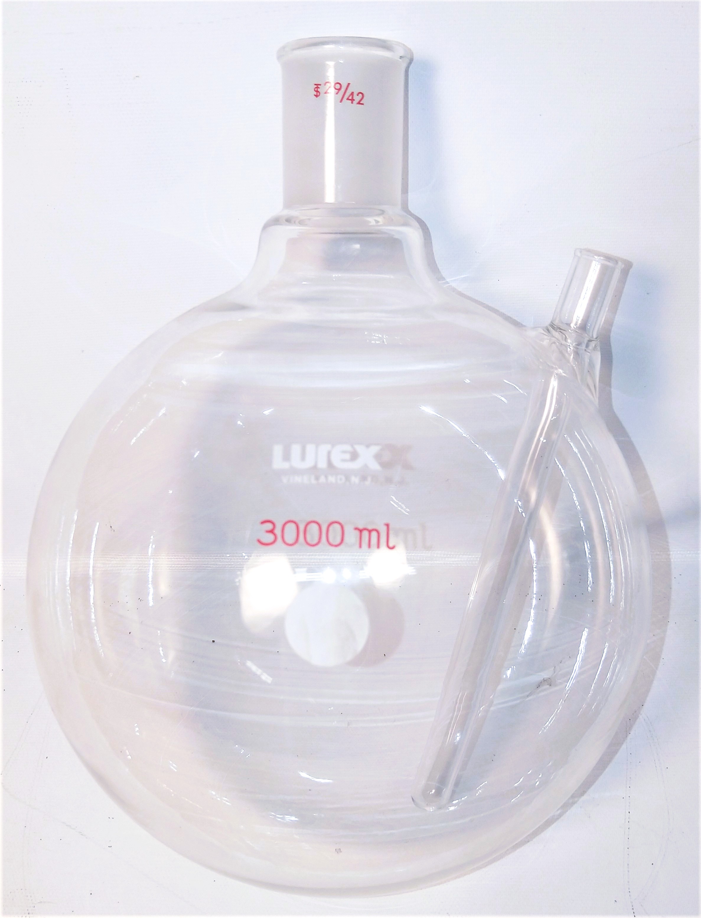 Used Lurex 3000mL Boiling-Reaction Flask with Integrated Thermowell (29/42 ST Joint)