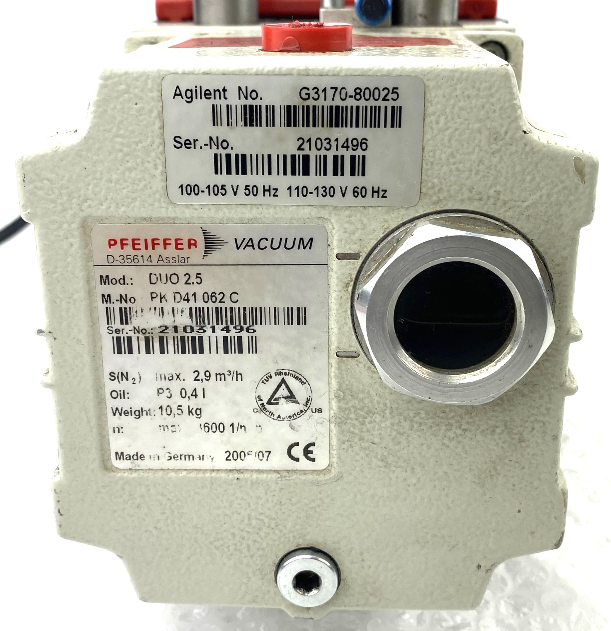 Used Pfeiffer DUO 2.5 (G3170-80025) Rotary Vacuum Pump (2.5cfm)