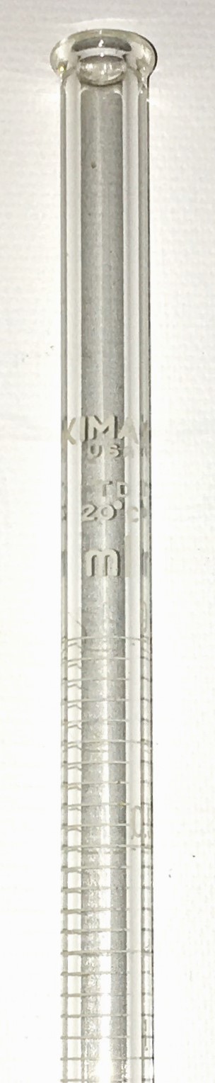 Used Corning PYREX 2103 (and Kimble equivalent) 10mL Straight Bore Class A MicroBuret