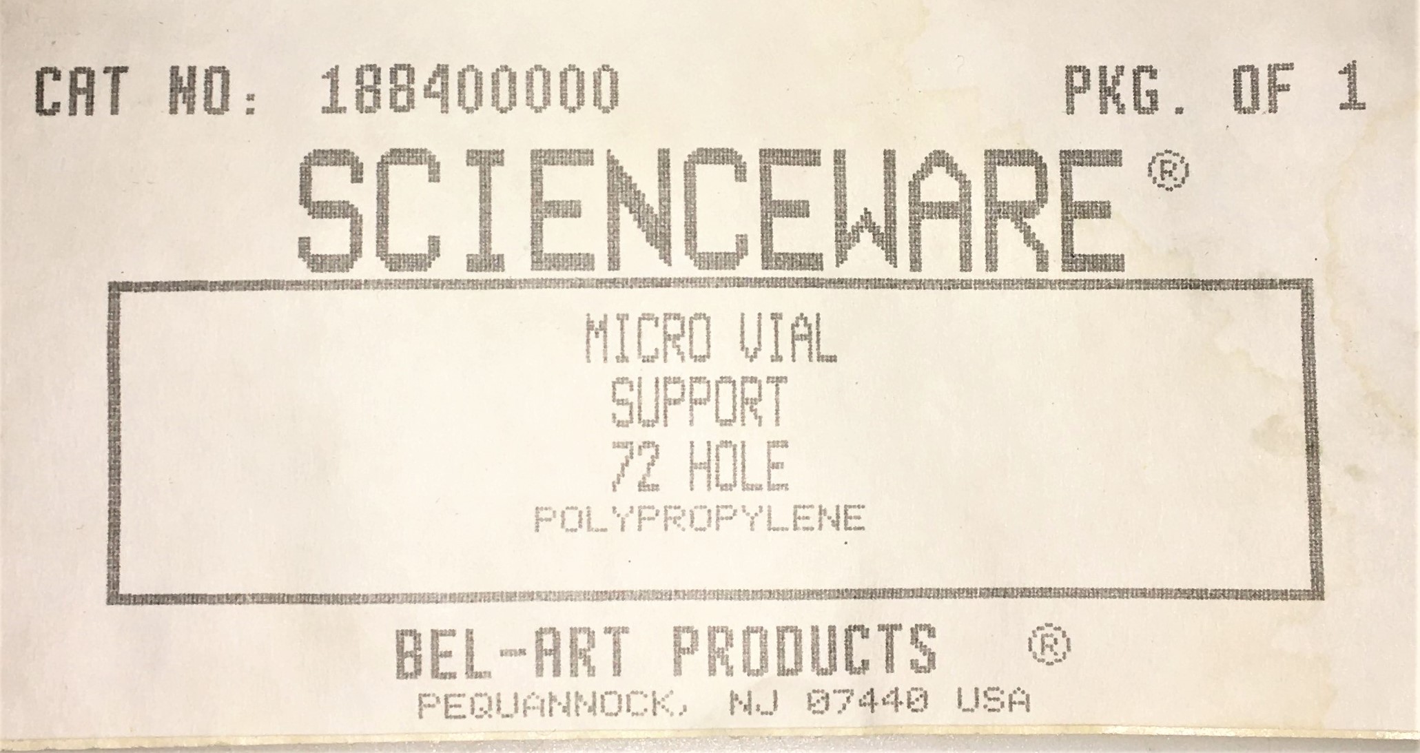 New Open Box Scienceware 188400000 MicroVial Support Rack - 72 Place