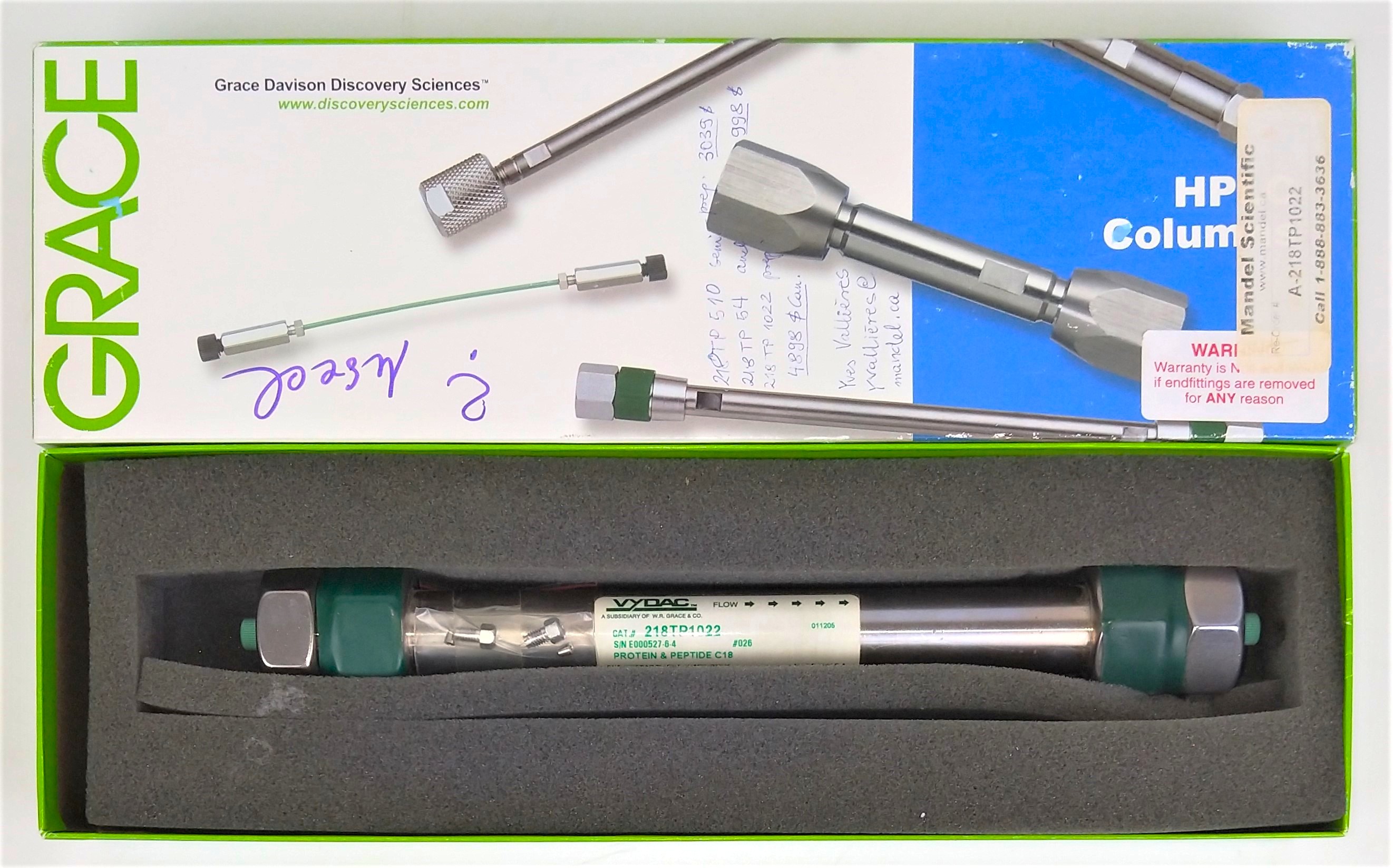 Used Vydac 218TP1022 C18 Preparative LC Column (25 cm × 22 mm x 10µm)