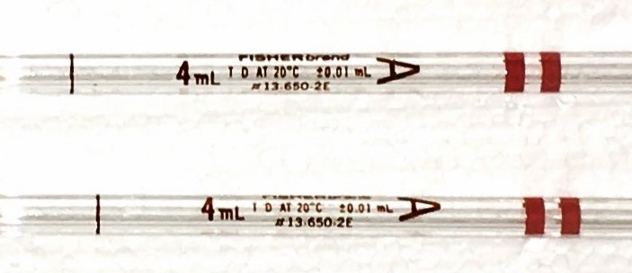 Used Fisherbrand 13-650-2E Class A 4mL Volumetric Pipet