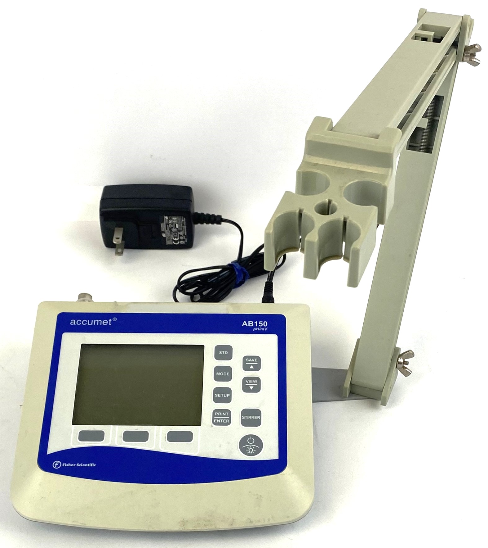 Used Fisher Accumet AB150 pH-mV Meter with Electrode and Support Arm