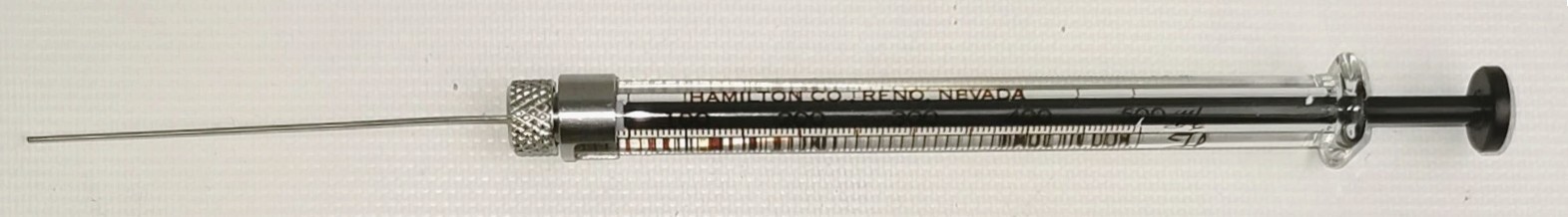 Used Hamilton 81265 Gastight (#1750RNR) 500μL Injection Syringe
