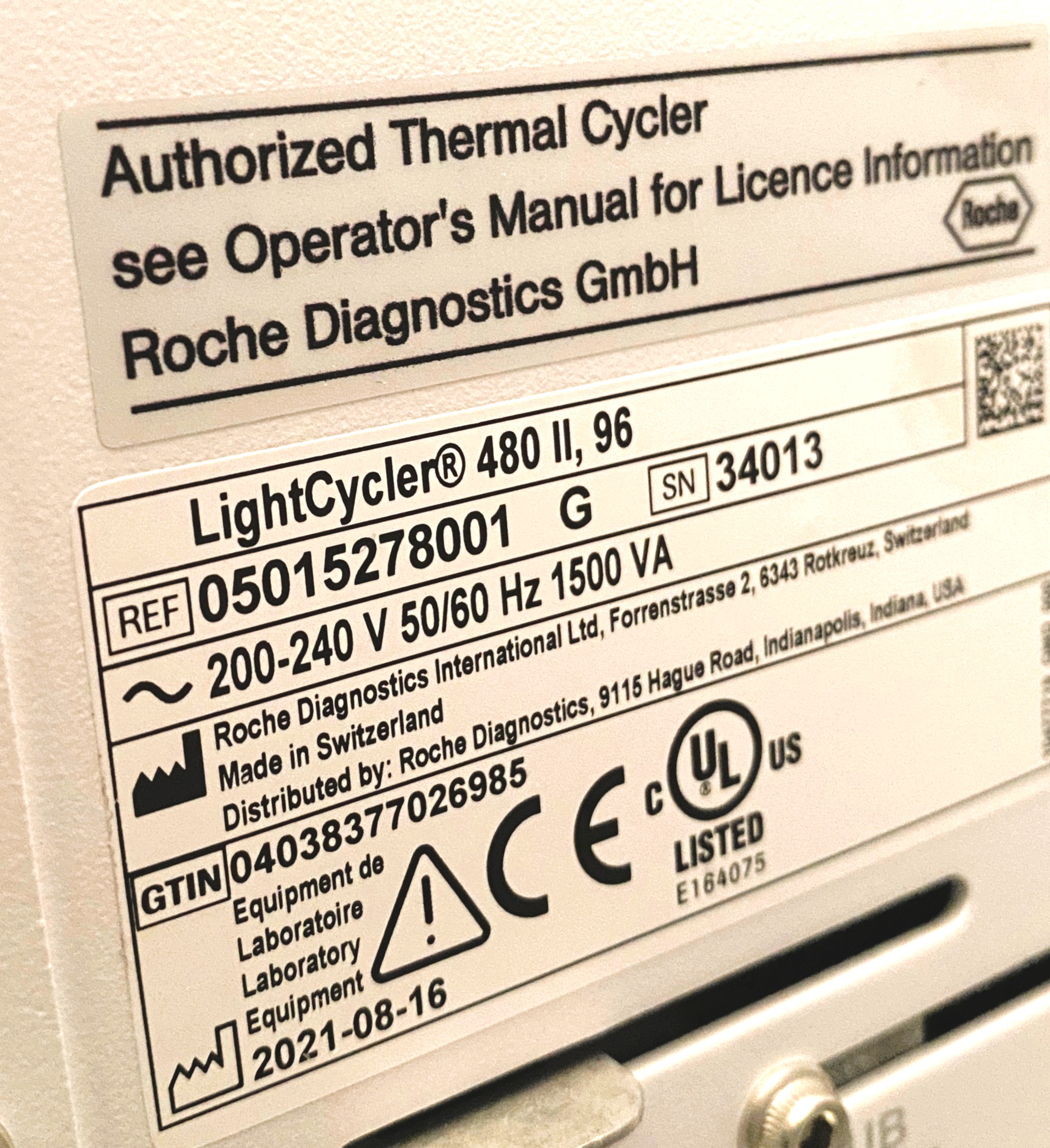 Used Roche LightCycler 480 II 96-Well Real-Time PCR with UPS and Computer