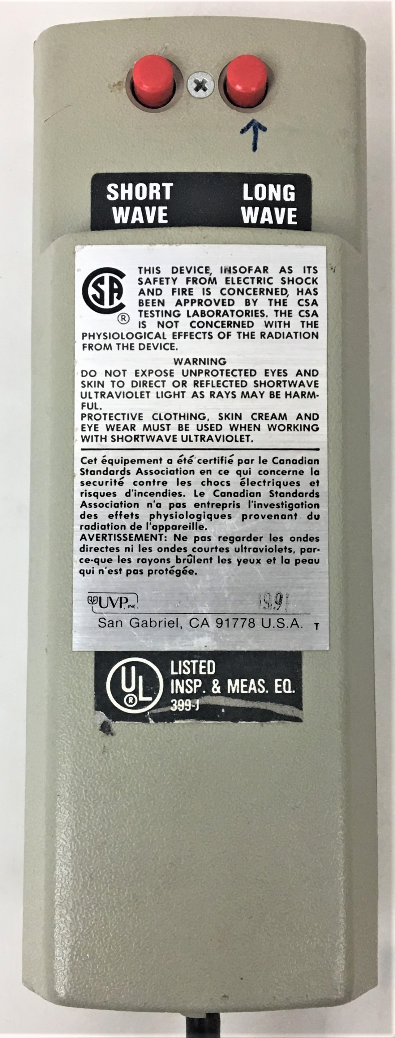 Used UVP Mineralight UVGL-25 Multi-Band UV Lamp