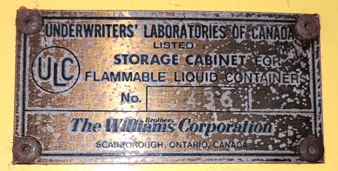 Used Williams Brothers WB45 Flammable Safety Cabinet (45 Gallon/170 L)