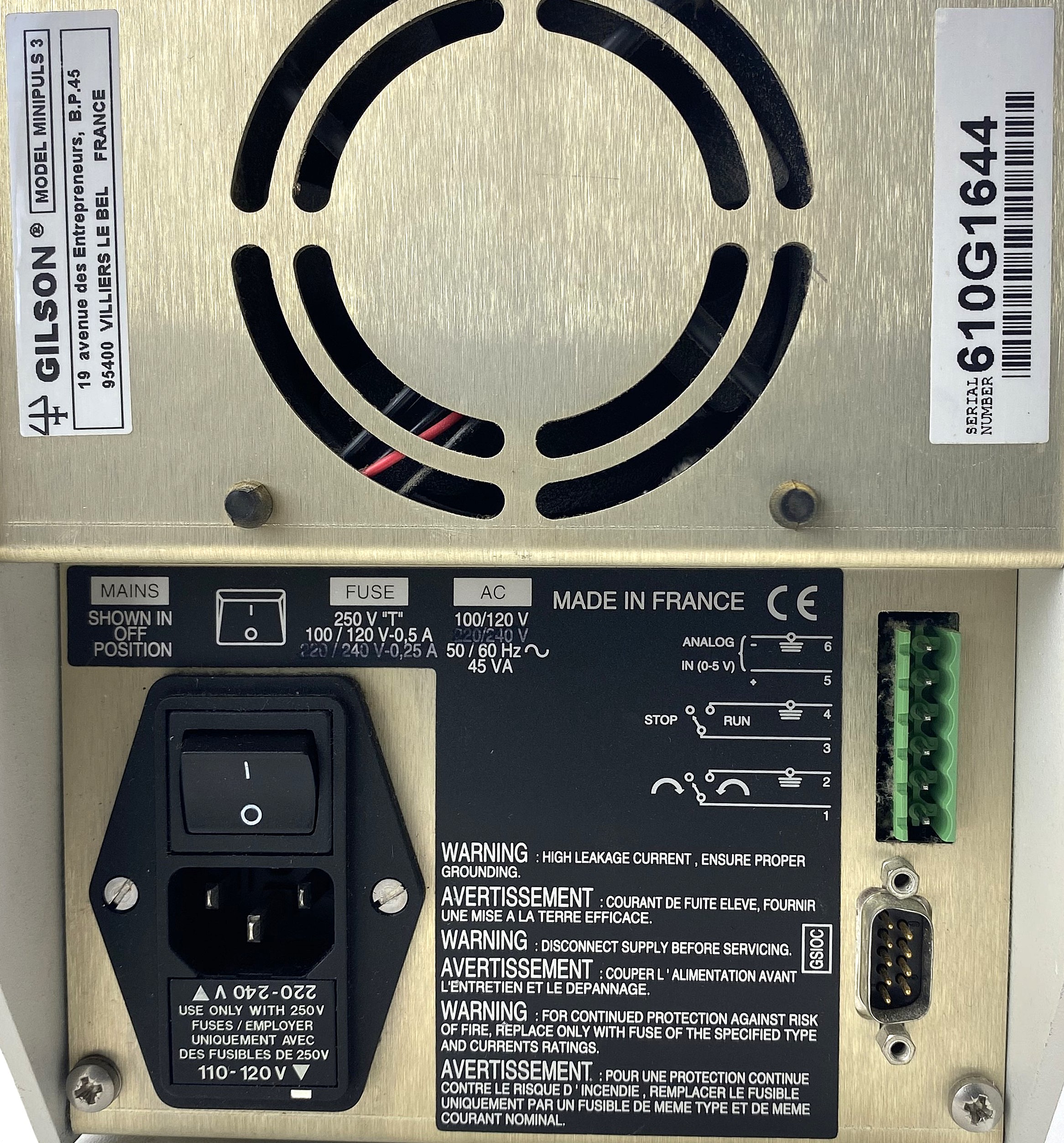Used Gilson Minipuls 3 Peristaltic Pump
