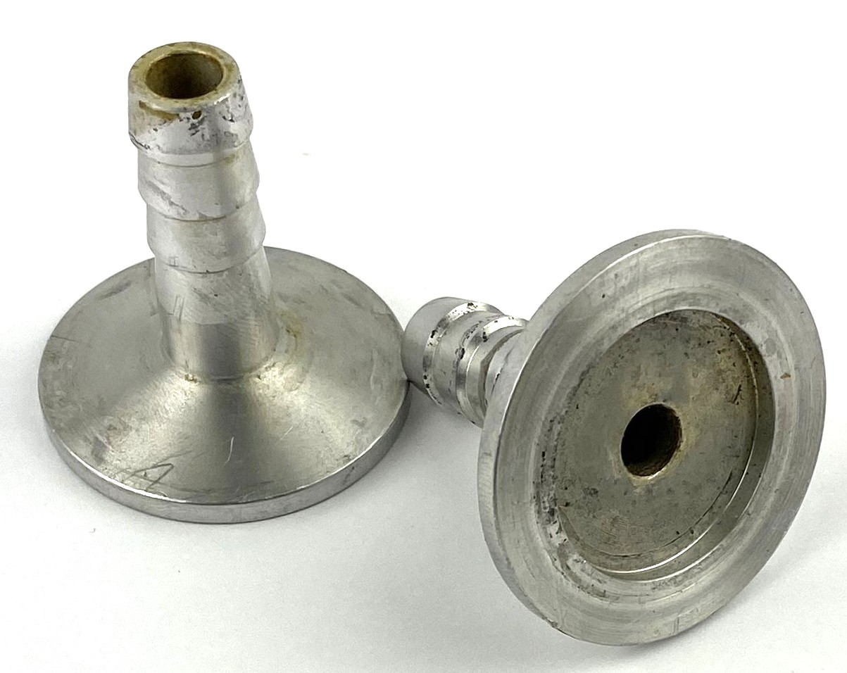 Used Stainless Steel 1/2"NPT Male Vacuum Hose Barb Adapter (KF/NW25)