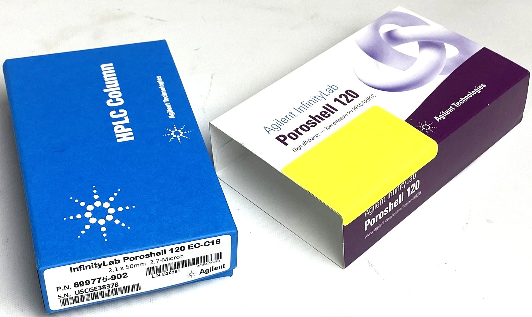 New Open Box Agilent InfinityLab Poroshell 120 EC-C18 (699975-902) HPLC Column (4.6mm x 50mm x 2.7µm)