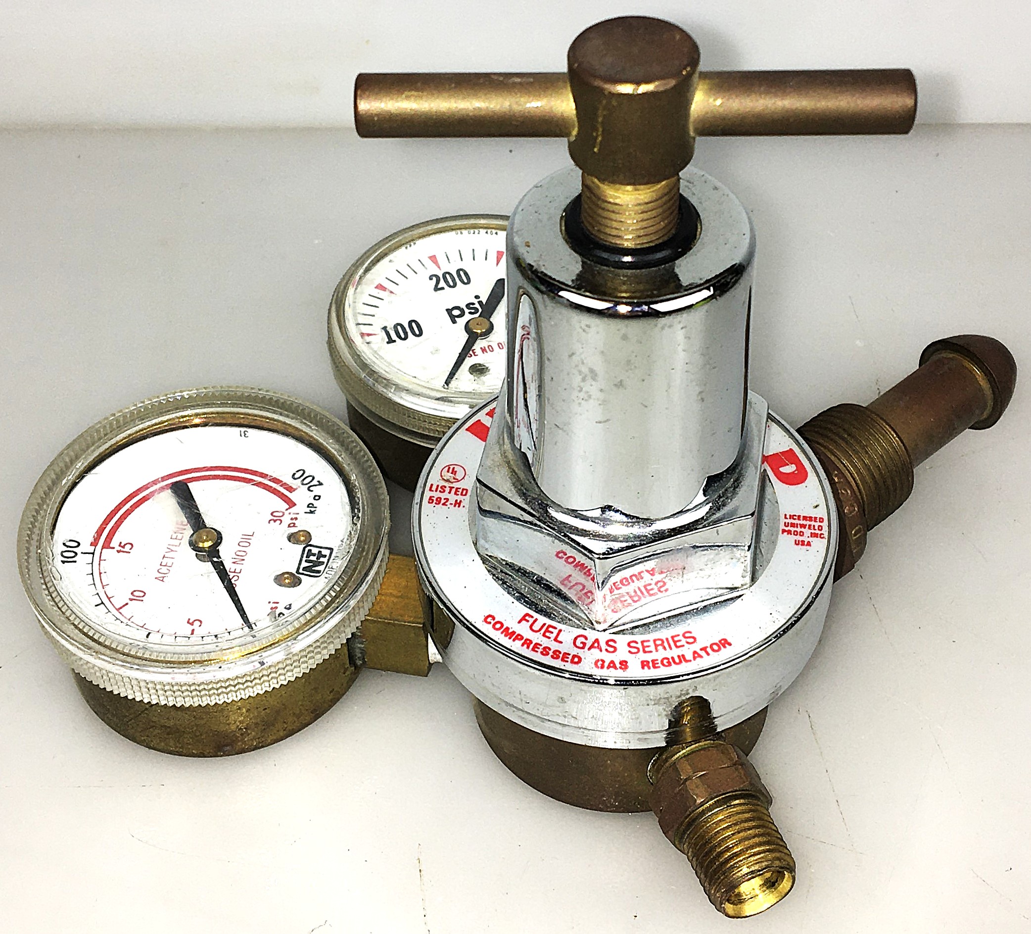 Used Uniweld 592H Brass Acetylene Regulator (CGA 510)
