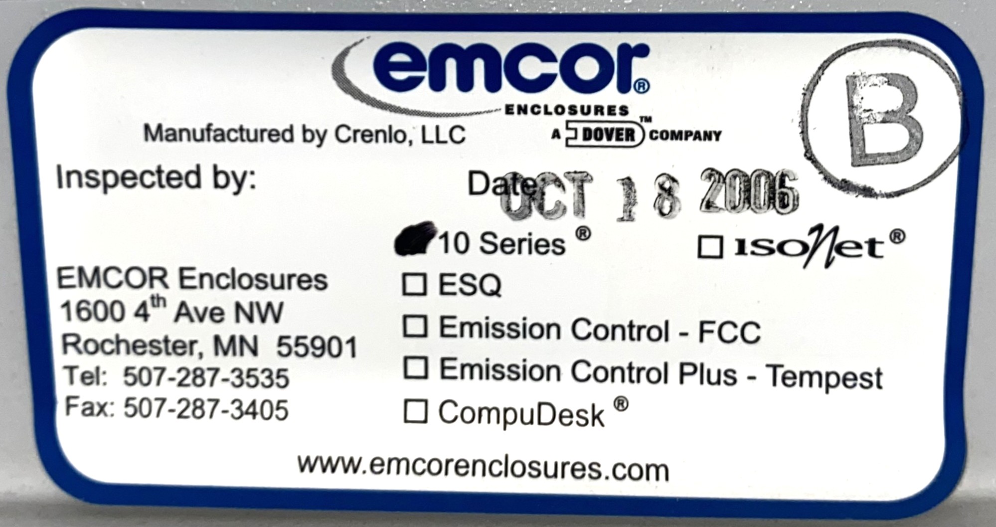 Used Emcor 10 Series Ventilated Metal Cabinet on Castors