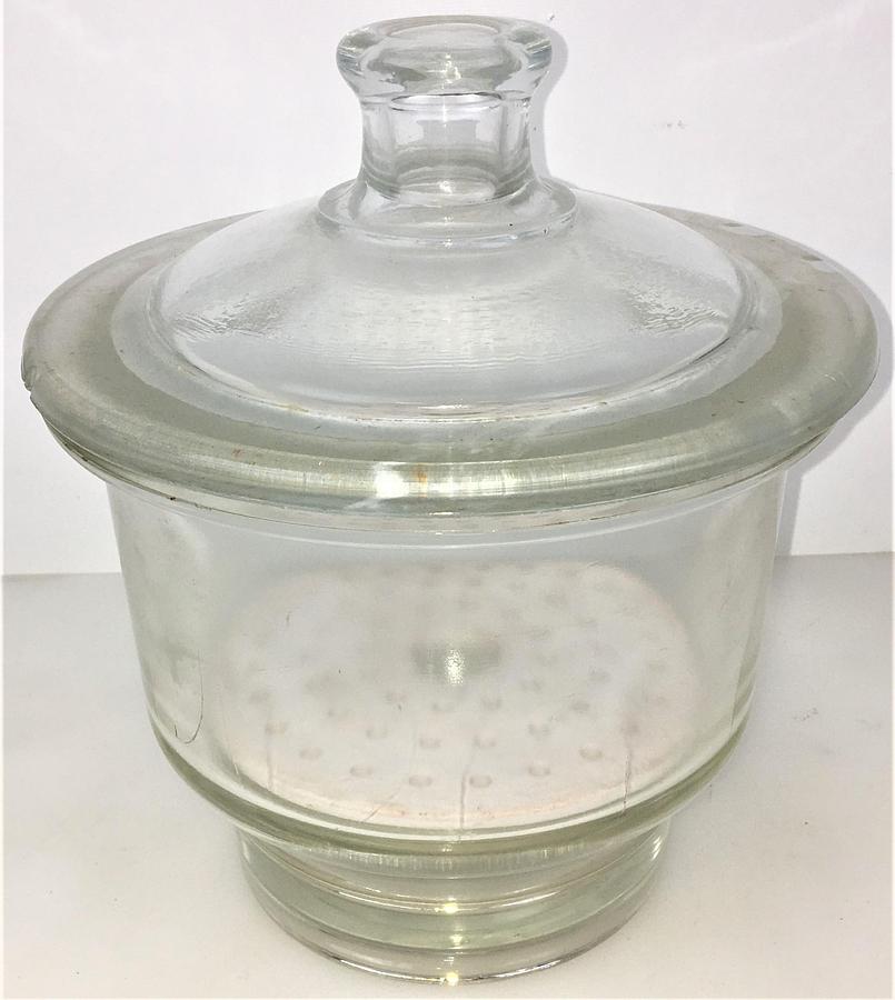 Used Corning PYREX 3081-150 Glass Desiccator with Coors Plate (2.4L)