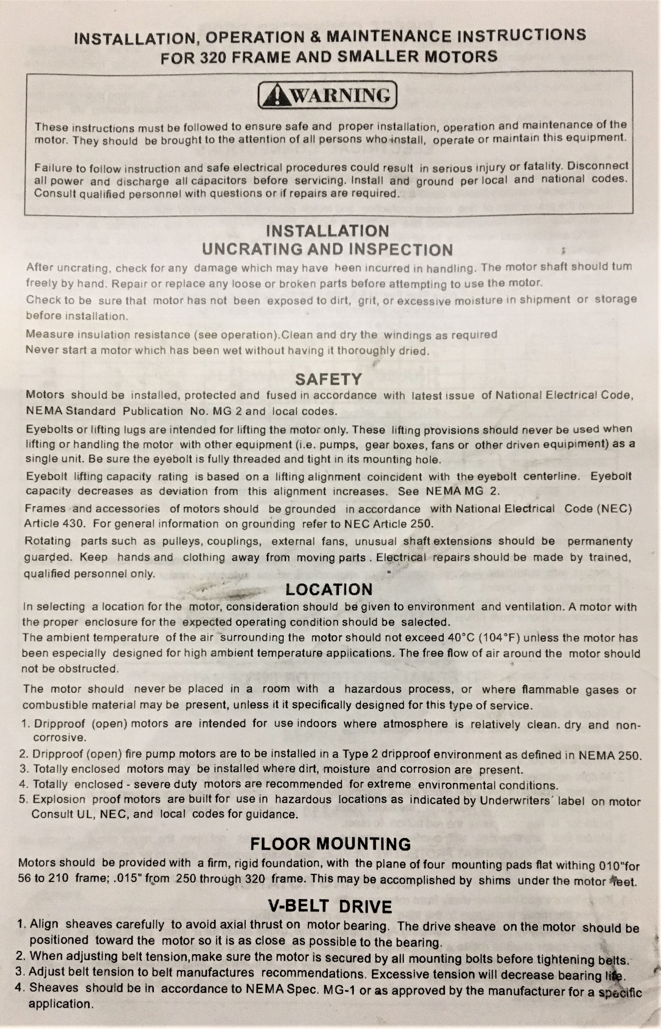 New Open Box Marathon WQK 48S17D2107F 1/4HP AC Induction Motor