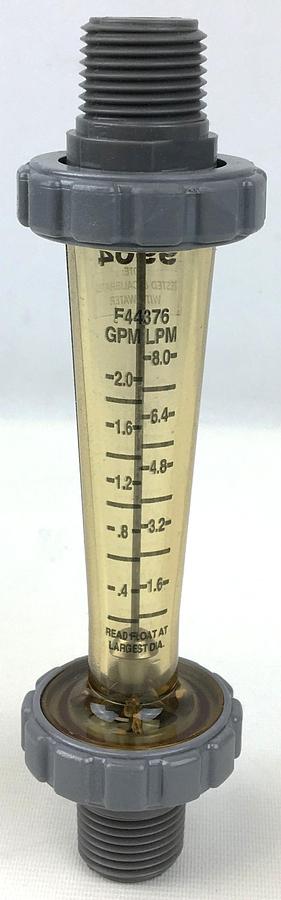 Used Blue-White F-44376 In-Line Variable Area Flow Meter (0.75 to 7.5 LPM)