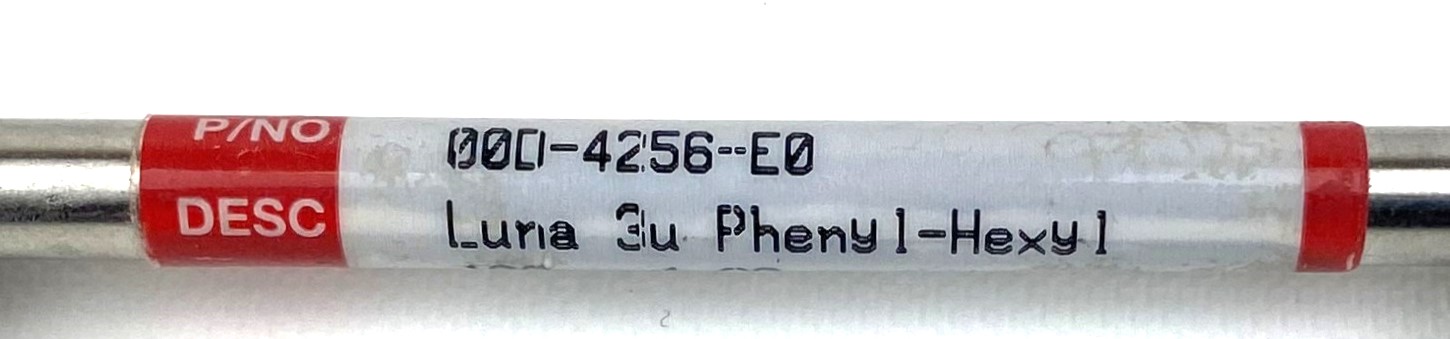 Used Phenomenex Luna 3 µm Phenyl-Hexyl (00D-4256-E0) LC Column (10 cm × 4.6 mm x 3µm)