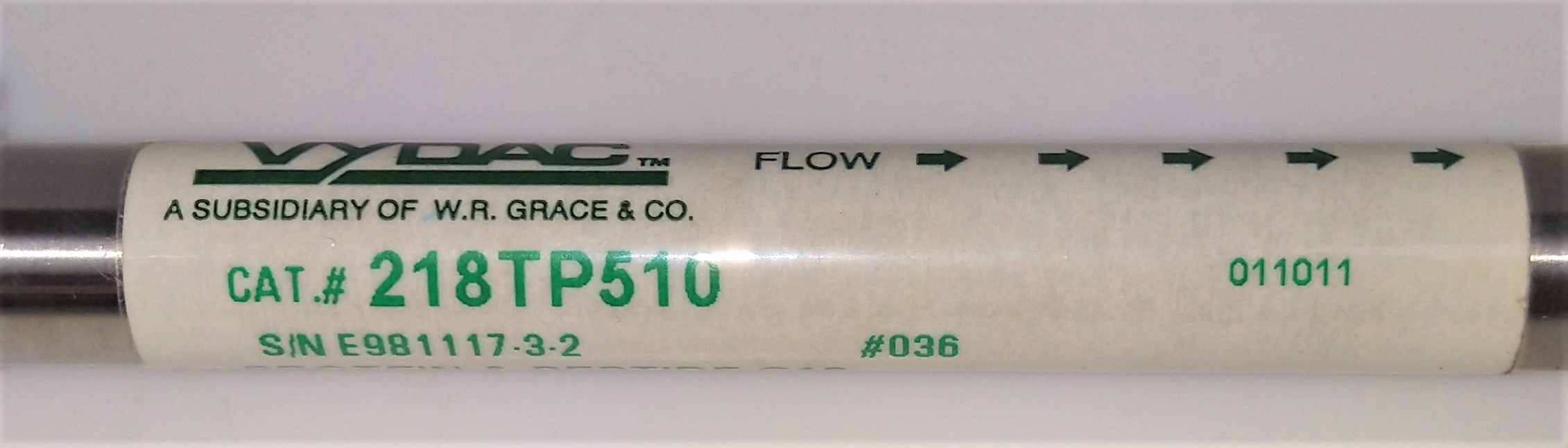 Used Vydac 218TP510 C18 Semi-Preparative HPLC Column (25 cm × 10 mm x 5µm)