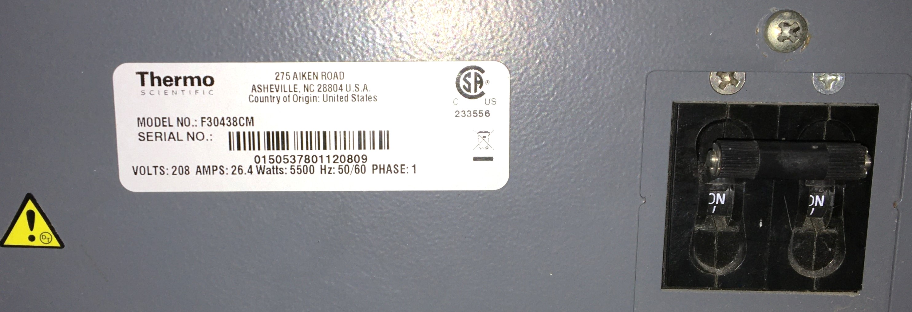 Used Thermolyne F30438CM Muffle Furnace (1.6 Cu-Ft)