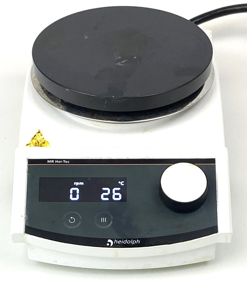 Used Heidolph MR Hei-Tec Stirring Hot Plate with Pt1000 Sensor (145mm Diam Plate)