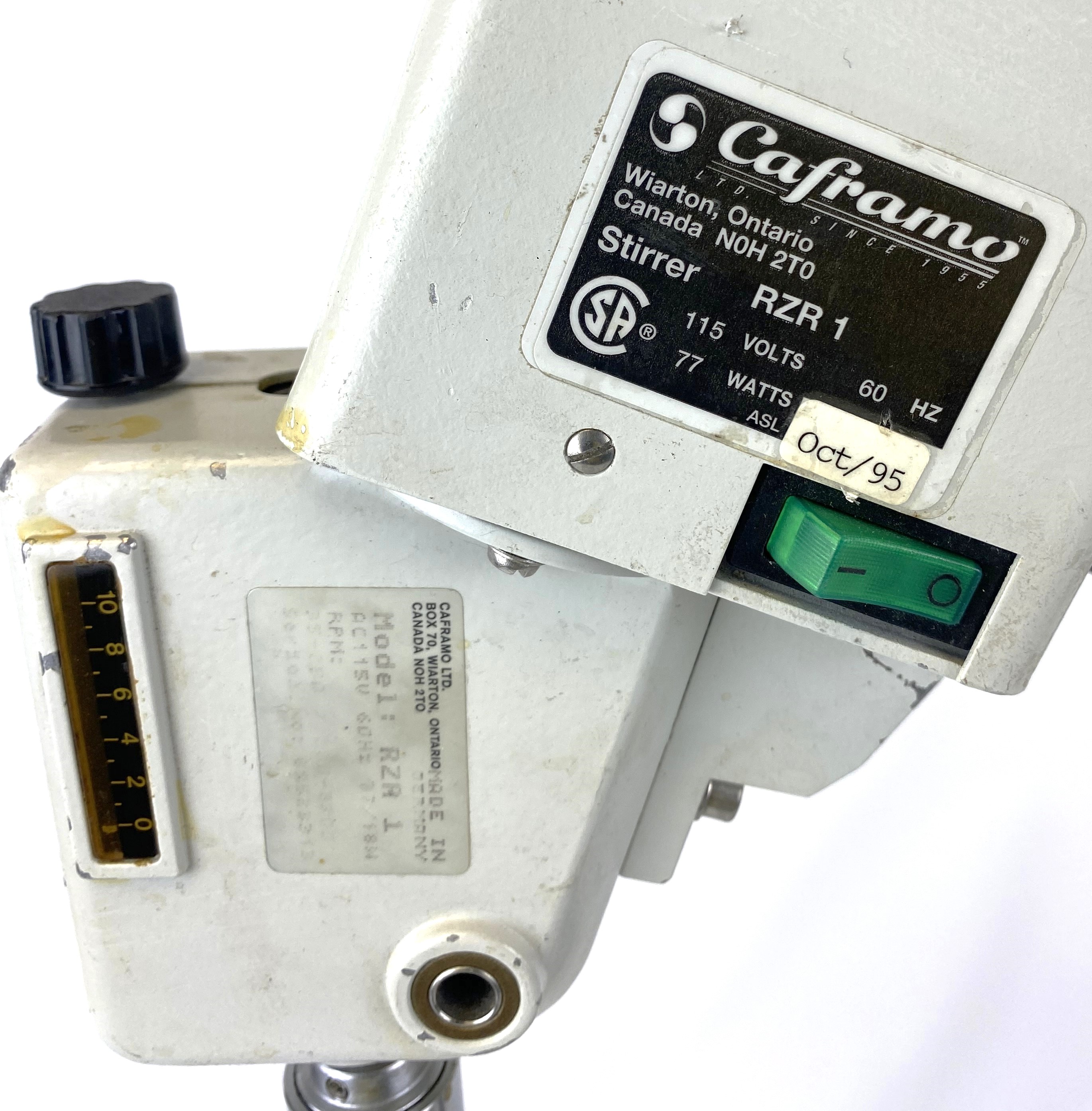 Used Caframo RZR1 Overhead Stirrer with Impeller and Stand