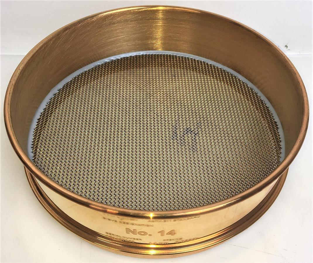 New Open Box Tyler #14 Brass 12" Sieve (1.4mm)