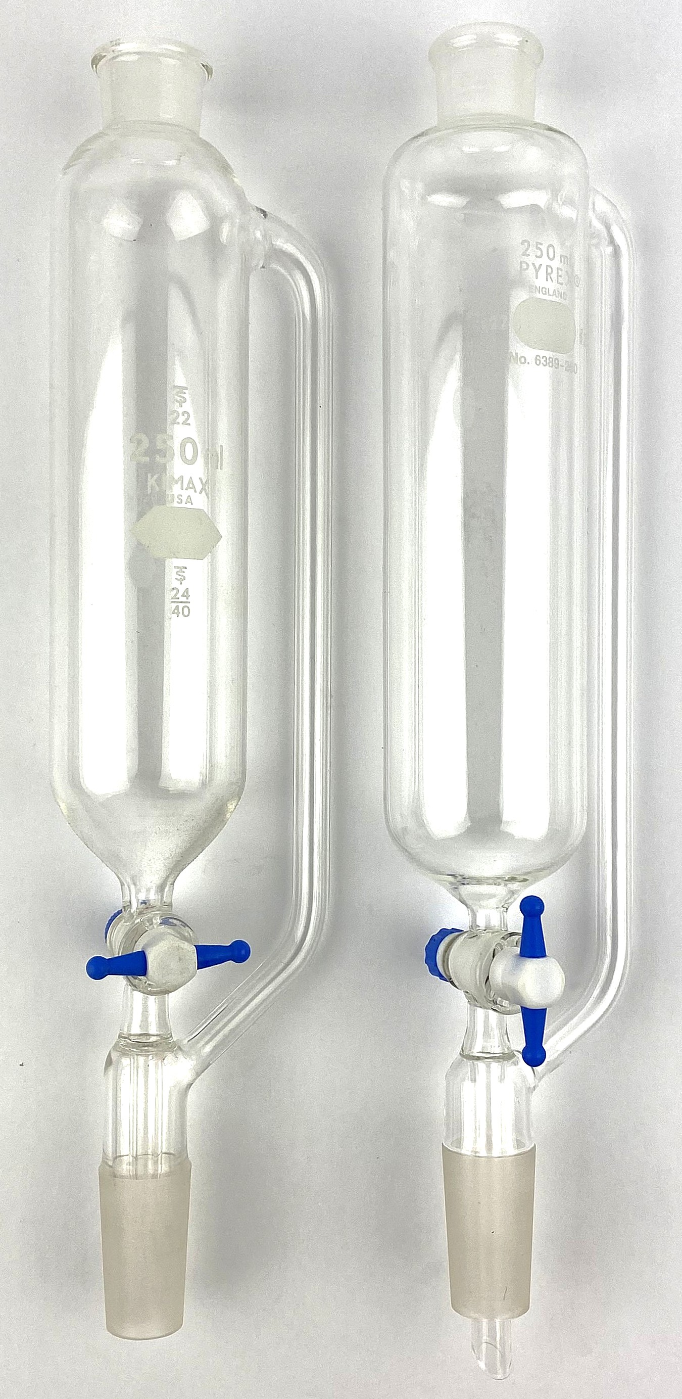 Used Corning PYREX 6389 (or Equivalent) 250mL Pressure-Equalizing Addition Funnel