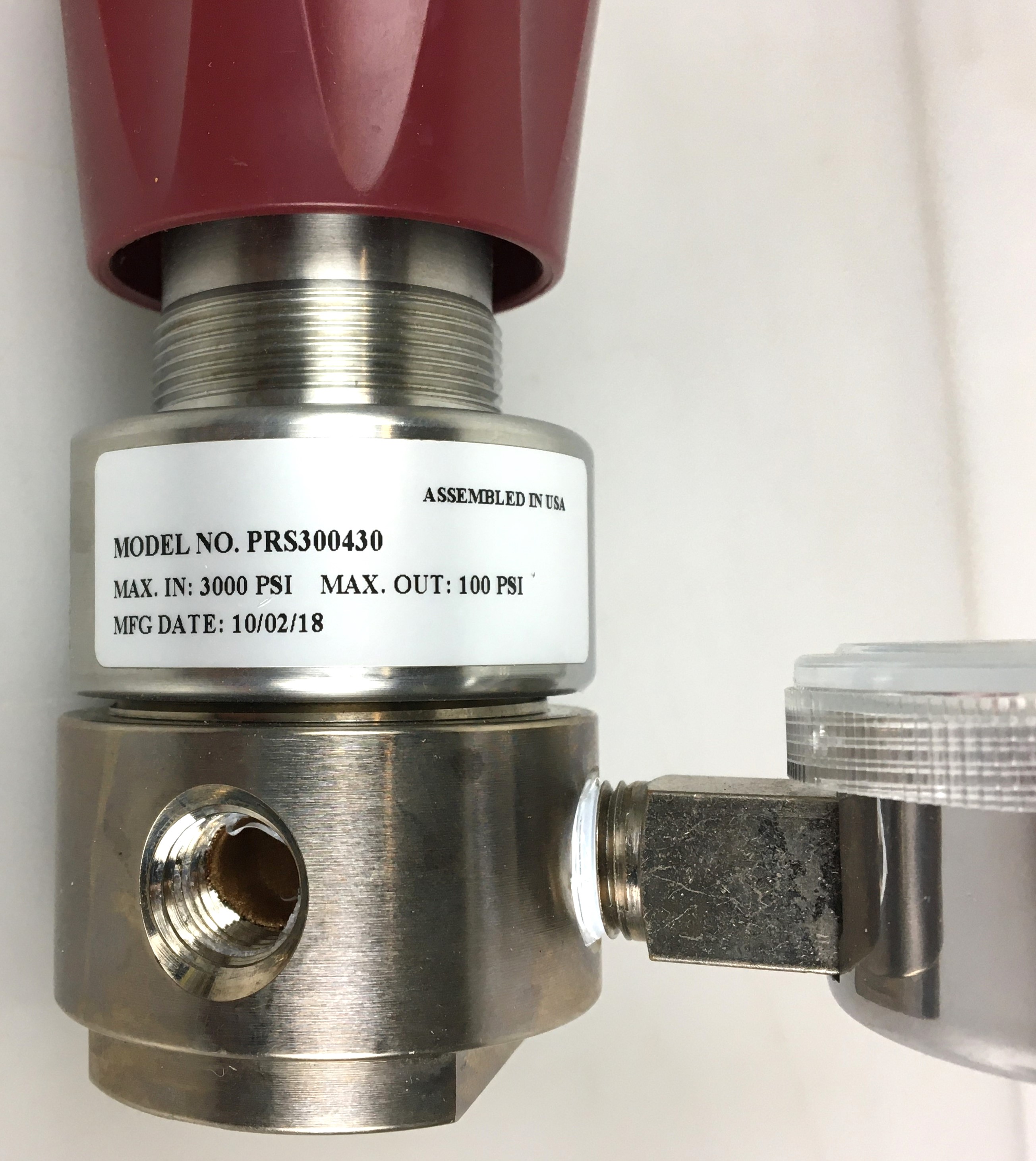 Used Praxair ProStar Platinum PRS300430 Gas Regulator (CGA 580)