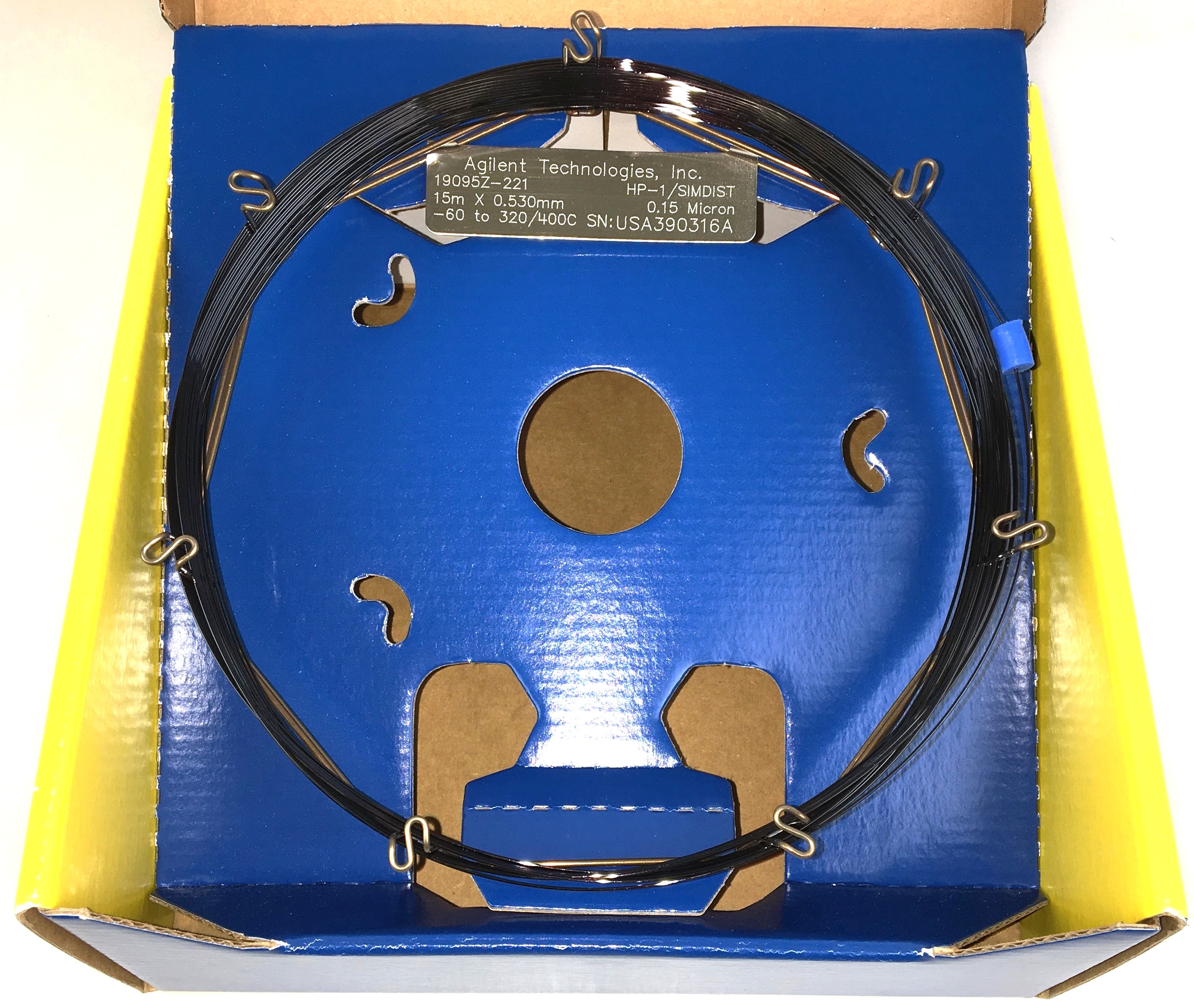 New Open Box Agilent HP-1/SIMDIST (19015Z-221) Capillary Column (15M x 0.53mm x 0.15µm)