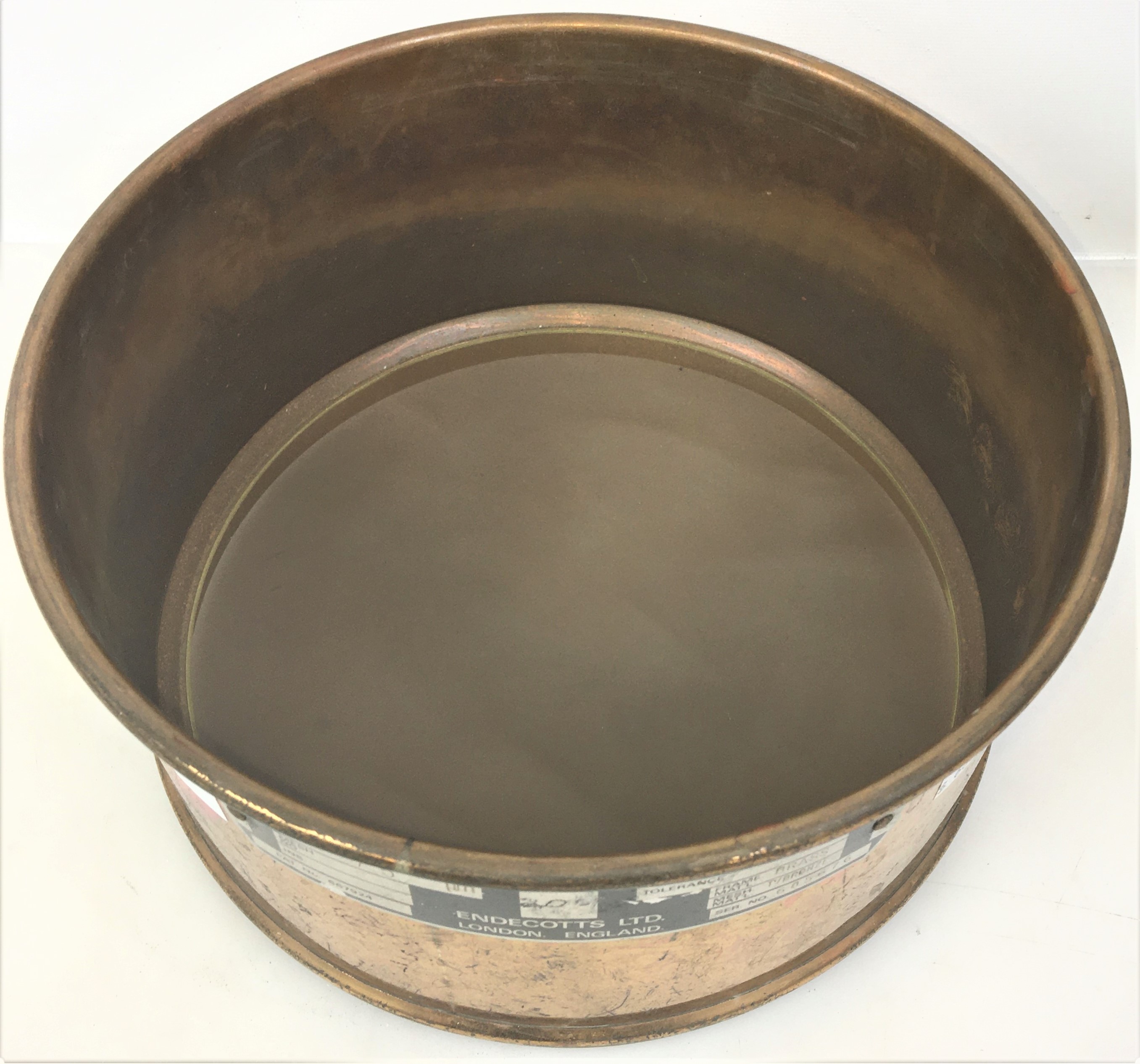 Used Endecotts #200 Brass-Bronze 8" Extra-Depth Sieve (75μm)
