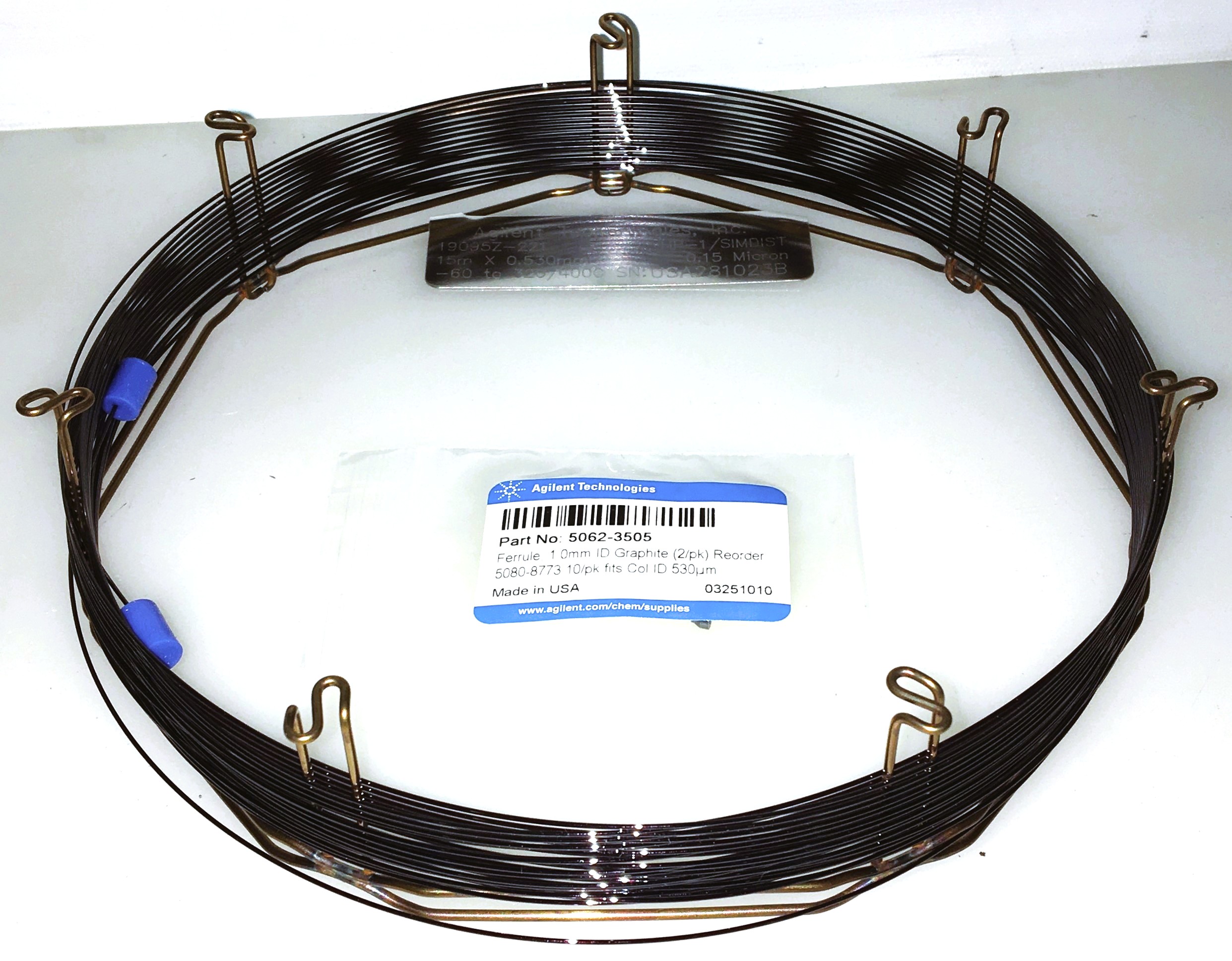 New Open Box Agilent HP-1/SIMDIST (19015Z-221) Capillary Column (15M x 0.53mm x 0.15µm)